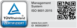 Siegel für ISO 9001:2015 Zertifizierung